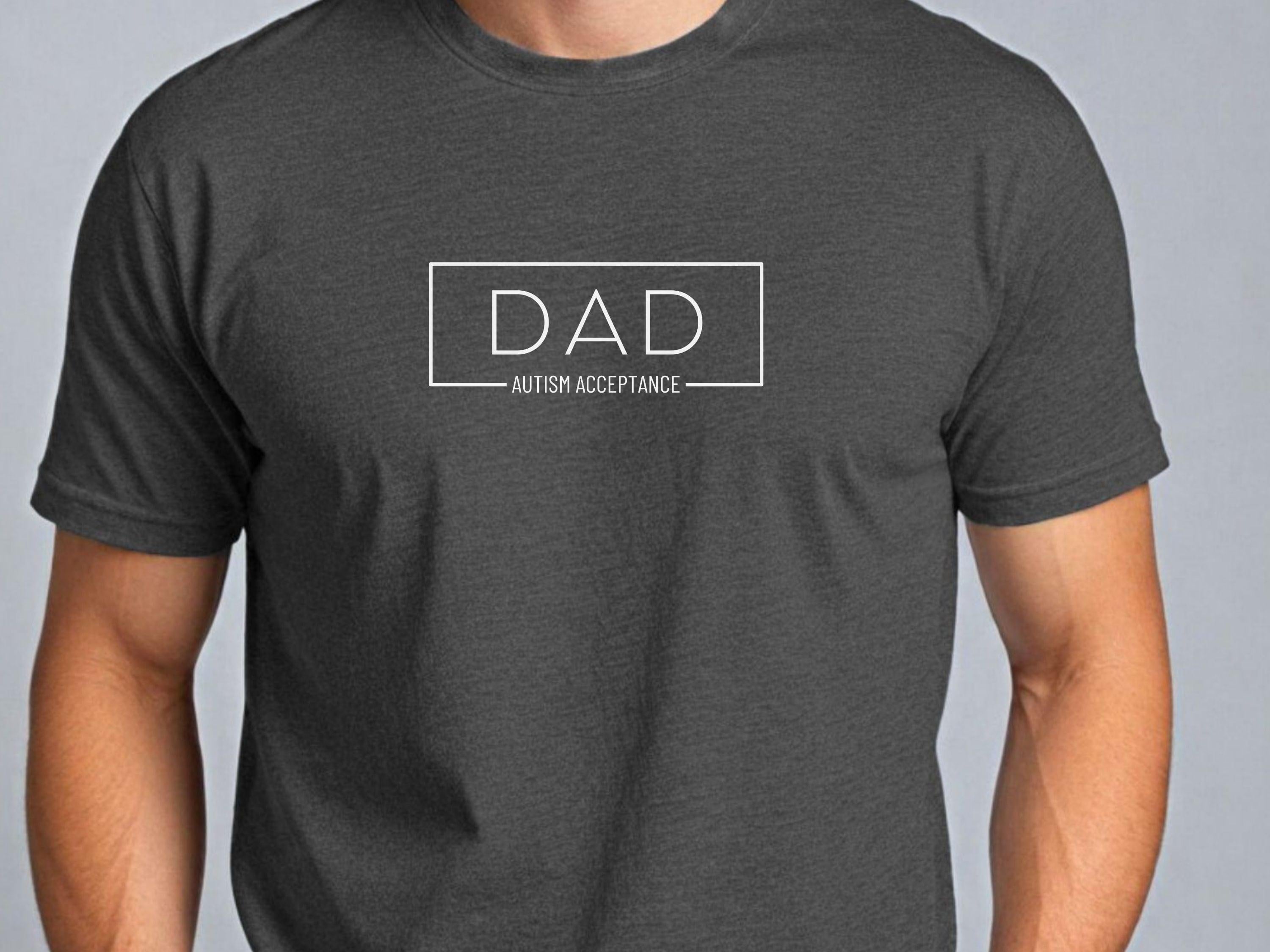 Dad Autism Acceptance Box Tee-Neurodiversity, ADHD & Autism Awareness & Acceptance T-Shirt by Daily Bloom