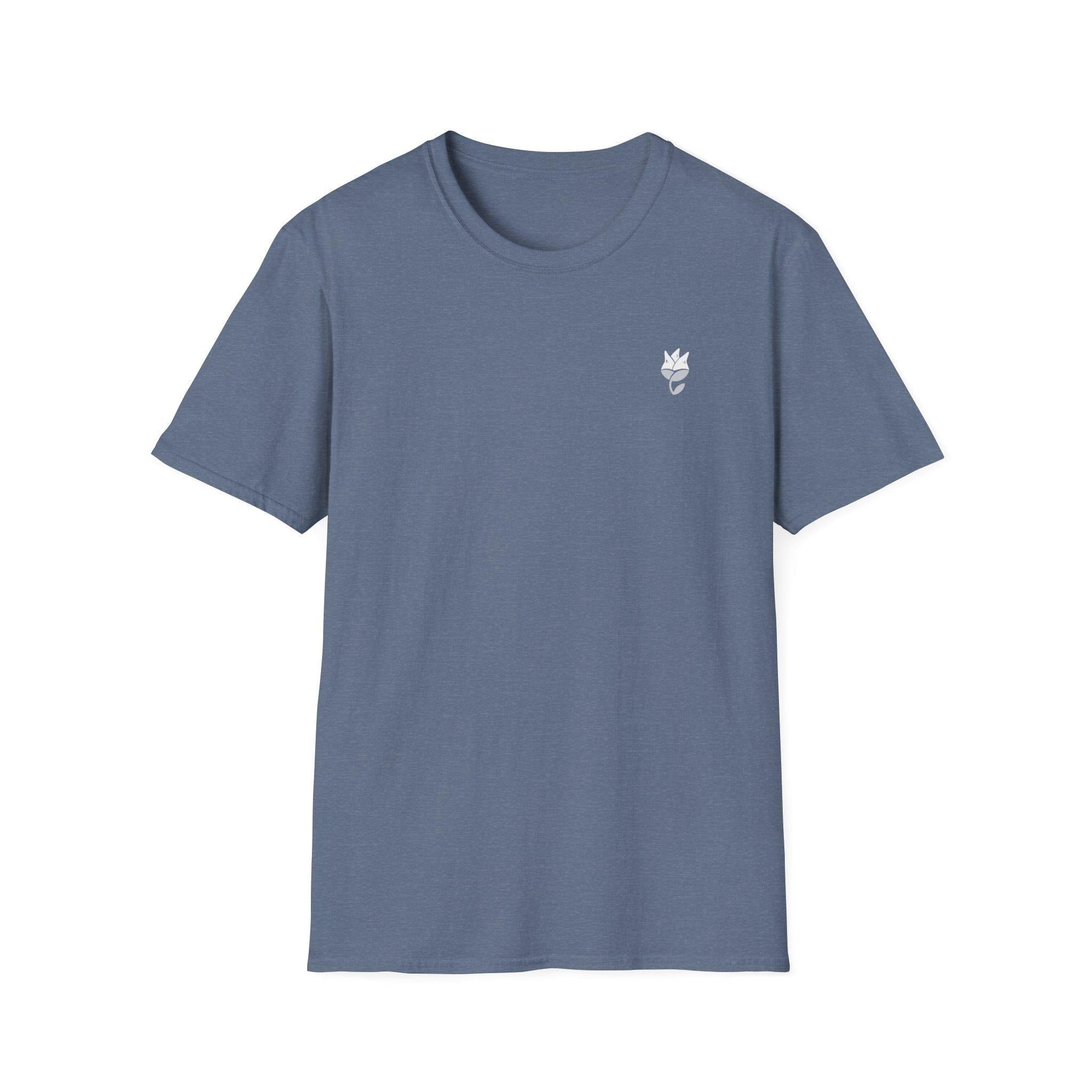 Daily Bloom Brand Two Tone Minimalist Logo Tee-Heather Indigo-Neurodiversity, ADHD & Autism Awareness & Acceptance T-Shirt by Daily Bloom
