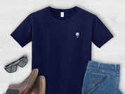 Daily Bloom Brand Two Tone Minimalist Logo Tee-Navy-Neurodiversity, ADHD & Autism Awareness & Acceptance T-Shirt by Daily Bloom
