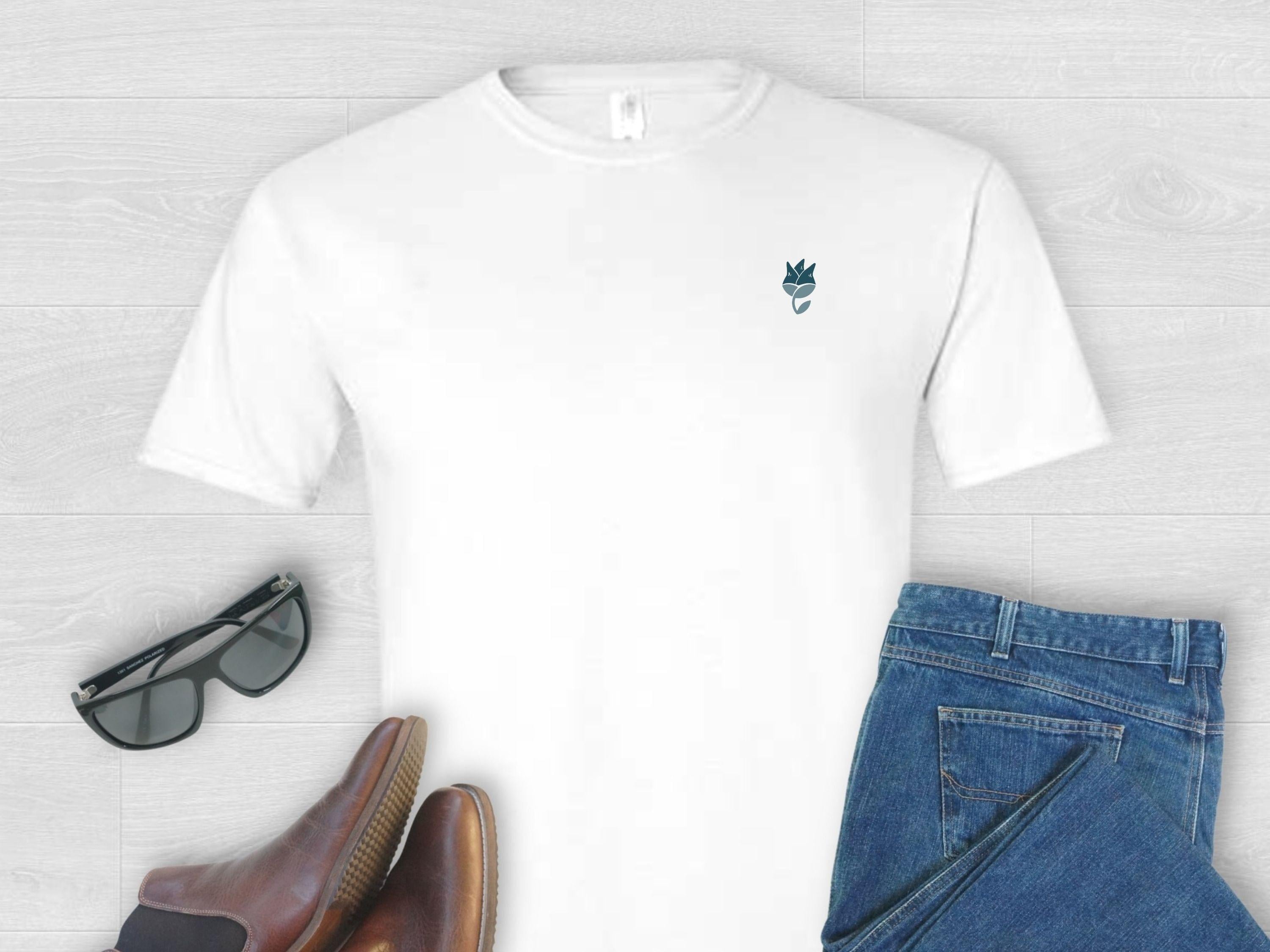 Daily Bloom Brand Two Tone Minimalist Logo Tee-White-Neurodiversity, ADHD & Autism Awareness & Acceptance T-Shirt by Daily Bloom