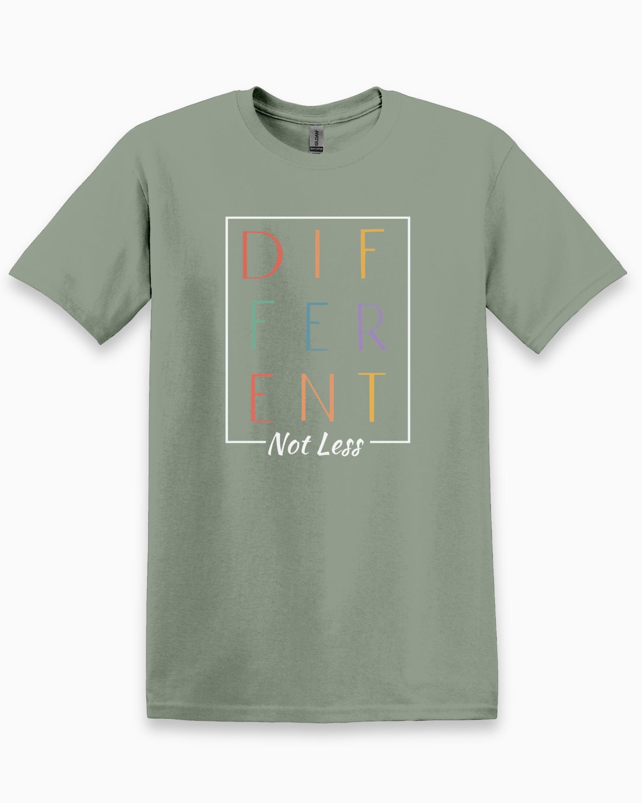 Different Not Less Tee-Sage-Neurodiversity, ADHD & Autism Awareness & Acceptance T-Shirt by Daily Bloom