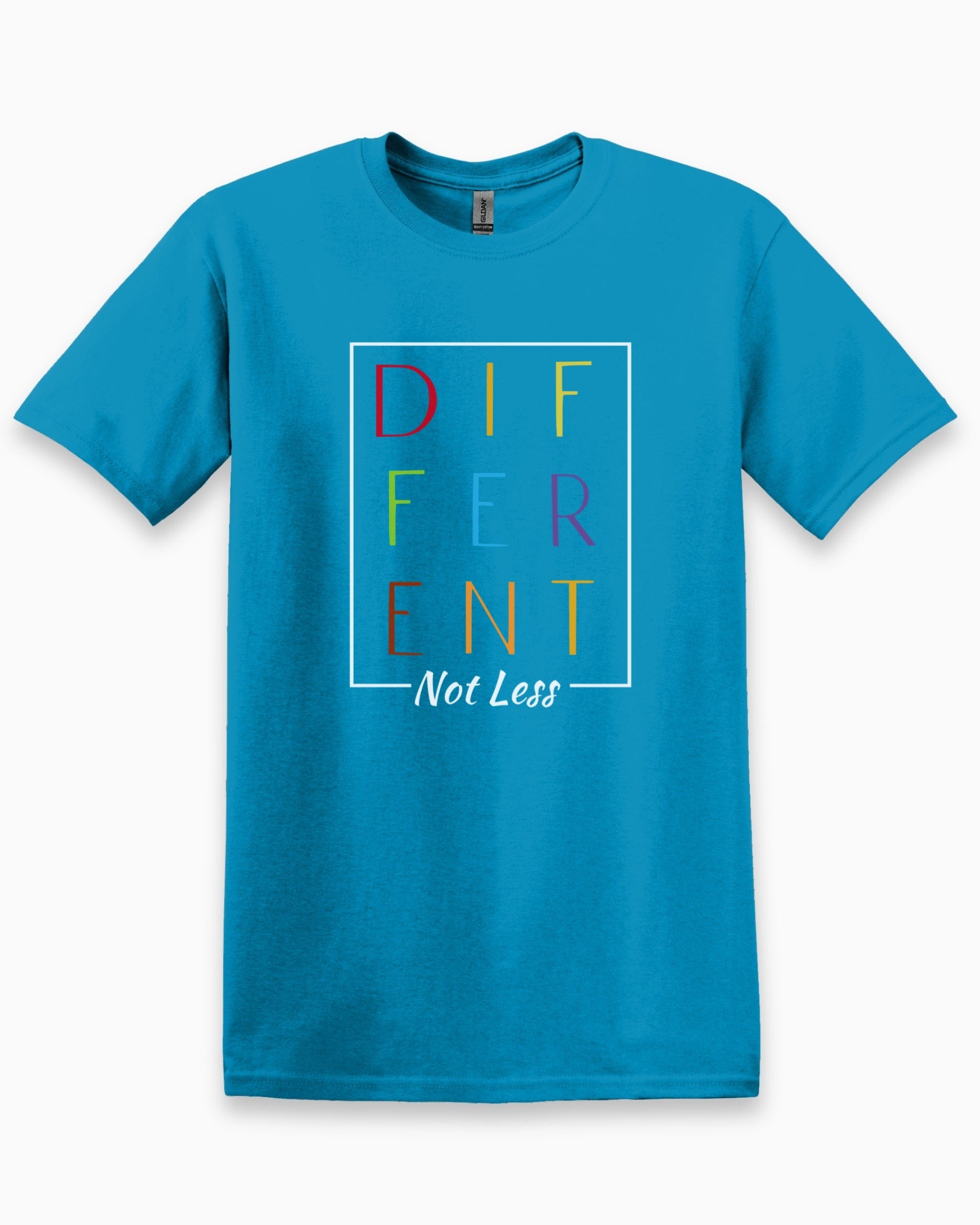 Different Not Less Tee-Sapphire-Neurodiversity, ADHD & Autism Awareness & Acceptance T-Shirt by Daily Bloom