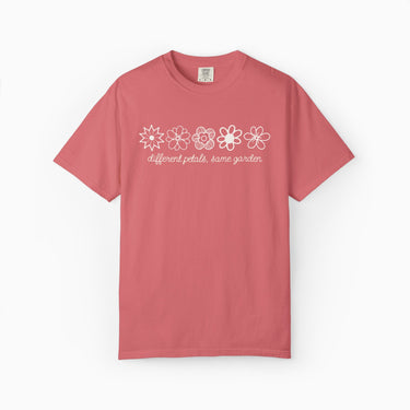 Autism T-Shirt - Different Petals Same Garden Flower Sketches Comfort Colors Tee - Daily Bloom