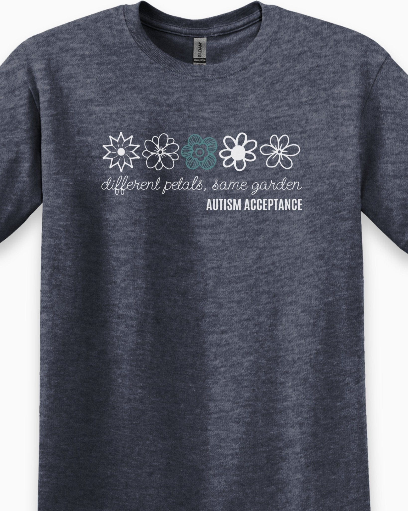 Autism T-Shirt - Different Petals Same Garden Flower Sketches Tee - Daily Bloom
