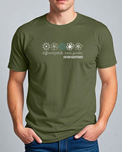 Different Petals Same Garden Flower Sketches Tee-Neurodiversity, ADHD & Autism Awareness & Acceptance T-Shirt by Daily Bloom