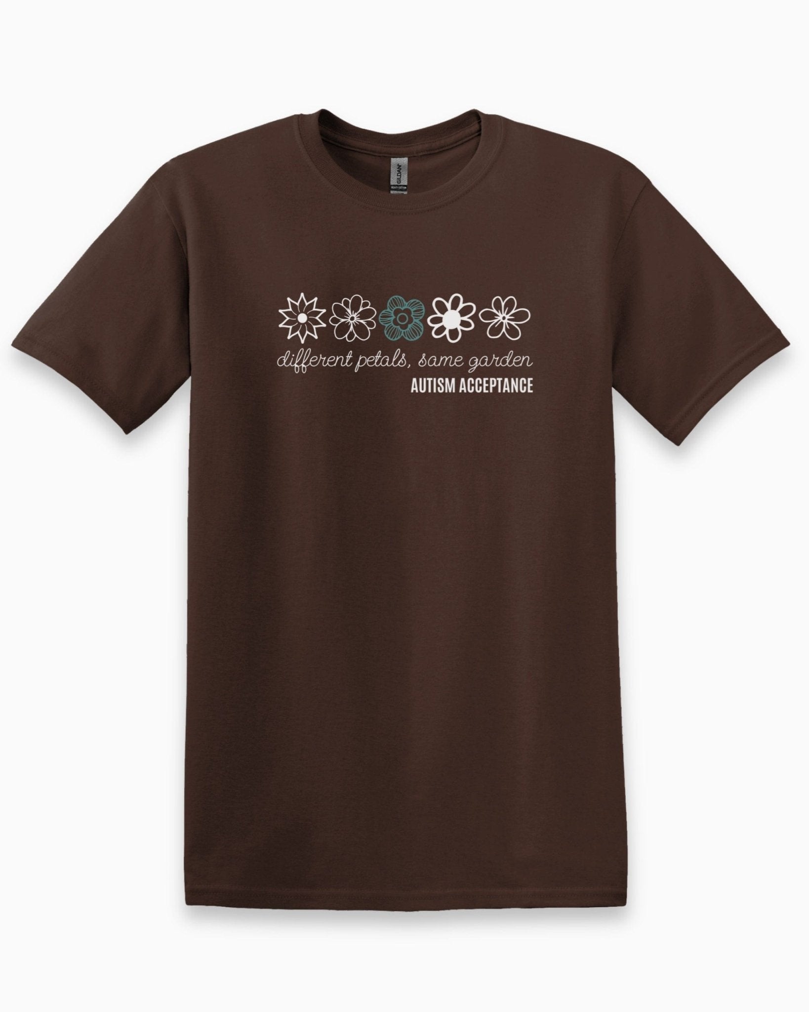 Autism T-Shirt - Different Petals Same Garden Flower Sketches Tee - Daily Bloom