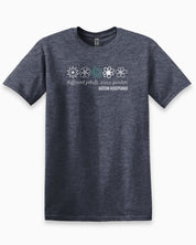 Different Petals Same Garden Flower Sketches Tee-Heather Navy-Neurodiversity, ADHD & Autism Awareness & Acceptance T-Shirt by Daily Bloom