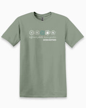 Different Petals Same Garden Flower Sketches Tee-Sage-Neurodiversity, ADHD & Autism Awareness & Acceptance T-Shirt by Daily Bloom