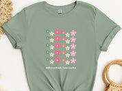 Different Petals Same Garden Tee-Sage-Neurodiversity, ADHD & Autism Awareness & Acceptance T-Shirt by Daily Bloom