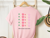 Different Petals Same Garden Tee w/ Back Print-Neurodiversity, ADHD & Autism Awareness & Acceptance T-Shirt by Daily Bloom