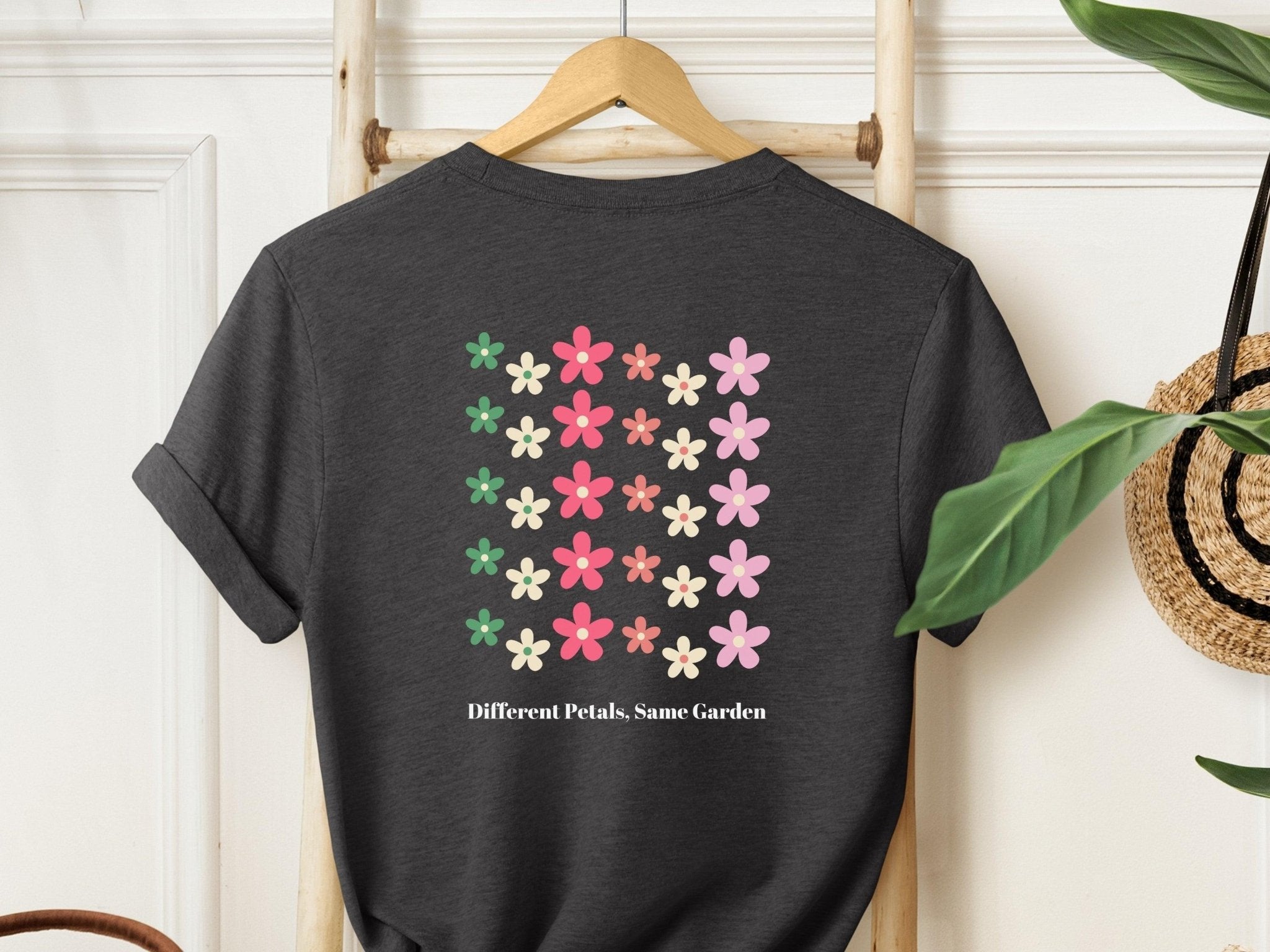 Autism T-Shirt - Different Petals Same Garden Tee w/ Back Print - Daily Bloom