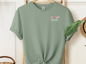 Different Petals Same Garden Tee w/ Back Print-Sage-Neurodiversity, ADHD & Autism Awareness & Acceptance T-Shirt by Daily Bloom