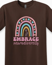 Embrace Neurodiversity Tee-Neurodiversity, ADHD & Autism Awareness & Acceptance T-Shirt by Daily Bloom