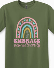 Embrace Neurodiversity Tee-Neurodiversity, ADHD & Autism Awareness & Acceptance T-Shirt by Daily Bloom