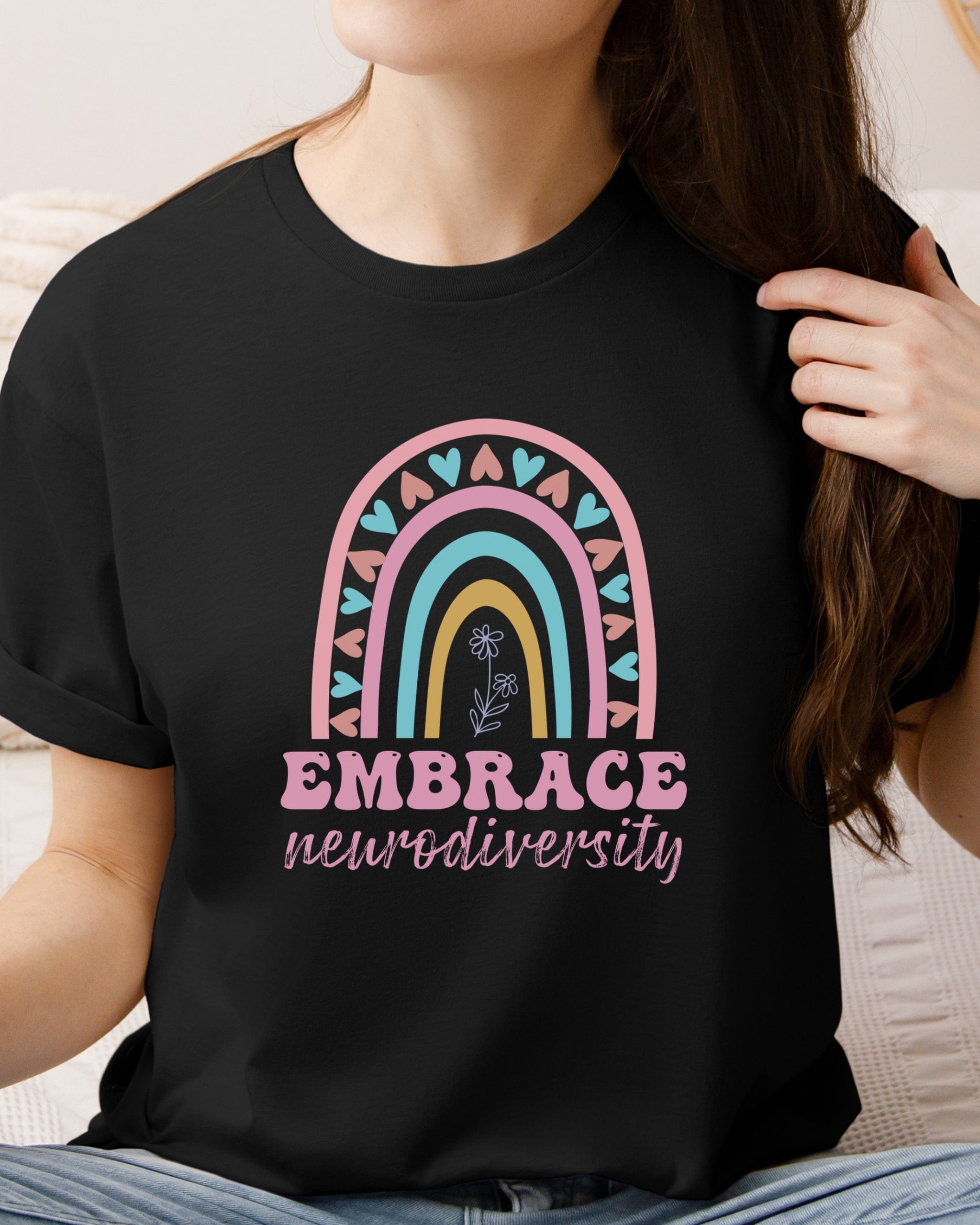 Embrace Neurodiversity Tee-Neurodiversity, ADHD & Autism Awareness & Acceptance T-Shirt by Daily Bloom