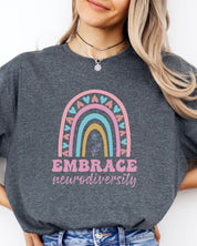 Embrace Neurodiversity Tee-Neurodiversity, ADHD & Autism Awareness & Acceptance T-Shirt by Daily Bloom