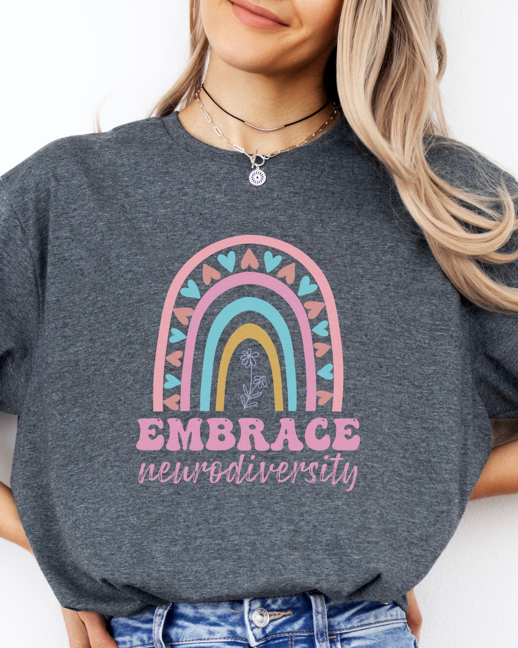Embrace Neurodiversity Tee-Neurodiversity, ADHD & Autism Awareness & Acceptance T-Shirt by Daily Bloom