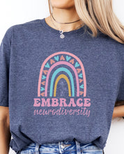 Embrace Neurodiversity Tee-Neurodiversity, ADHD & Autism Awareness & Acceptance T-Shirt by Daily Bloom