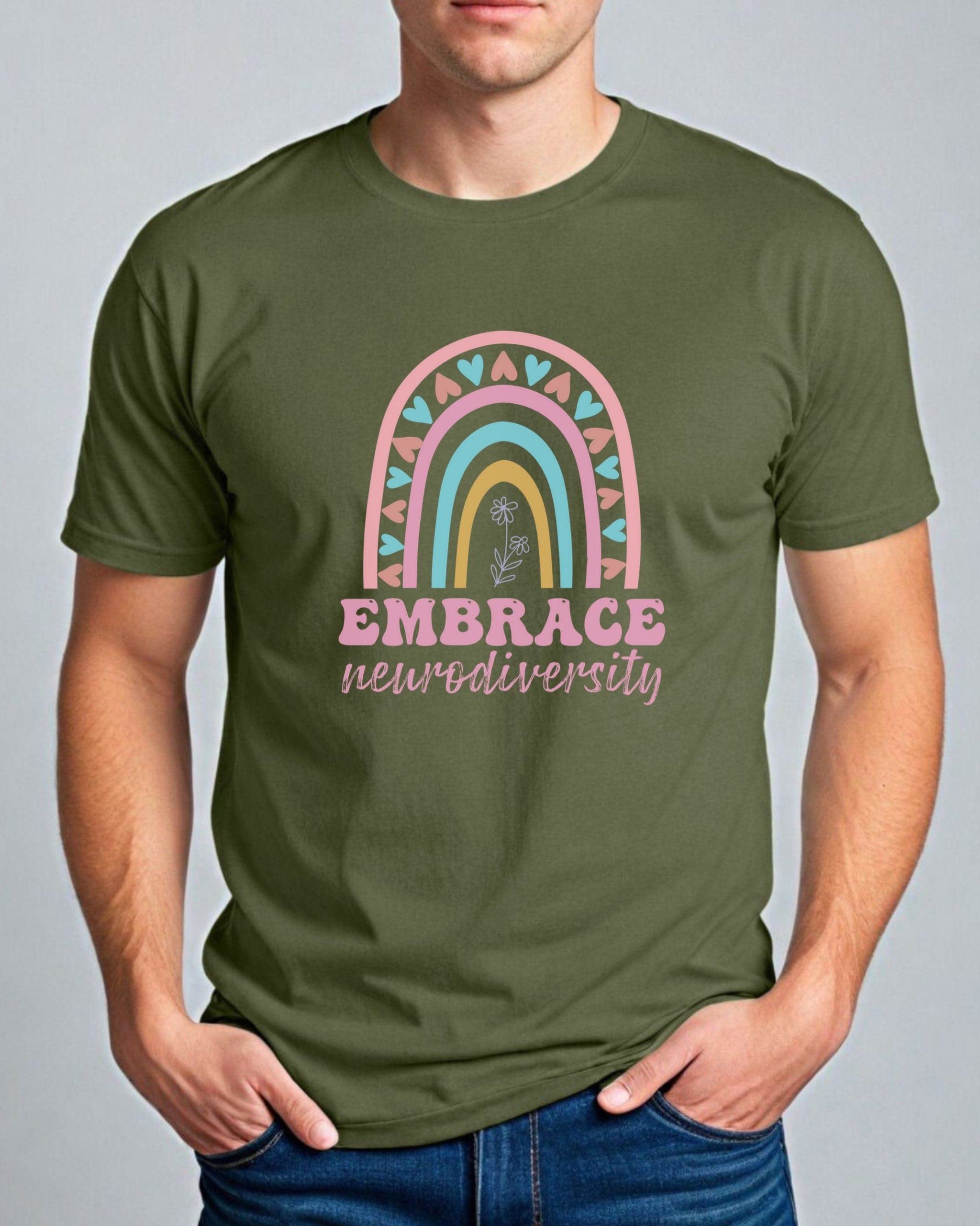 Embrace Neurodiversity Tee-Neurodiversity, ADHD & Autism Awareness & Acceptance T-Shirt by Daily Bloom