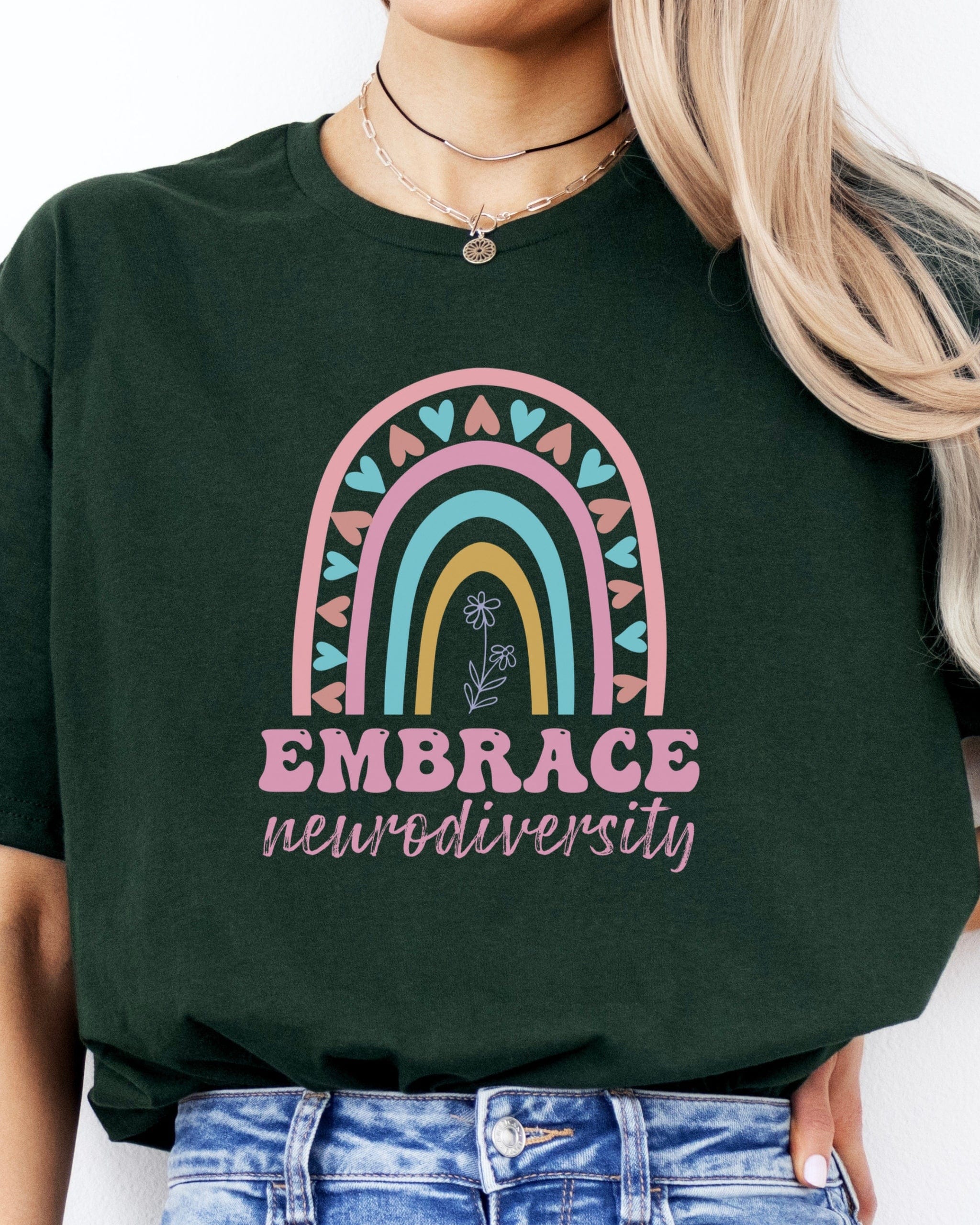 Embrace Neurodiversity Tee-Neurodiversity, ADHD & Autism Awareness & Acceptance T-Shirt by Daily Bloom