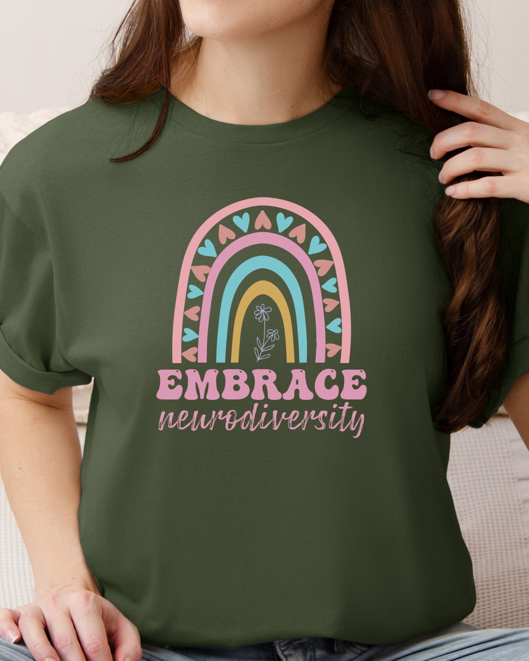 Embrace Neurodiversity Tee-Neurodiversity, ADHD & Autism Awareness & Acceptance T-Shirt by Daily Bloom