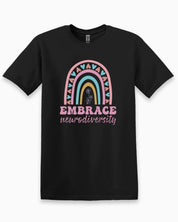 Embrace Neurodiversity Tee-Black-Neurodiversity, ADHD & Autism Awareness & Acceptance T-Shirt by Daily Bloom