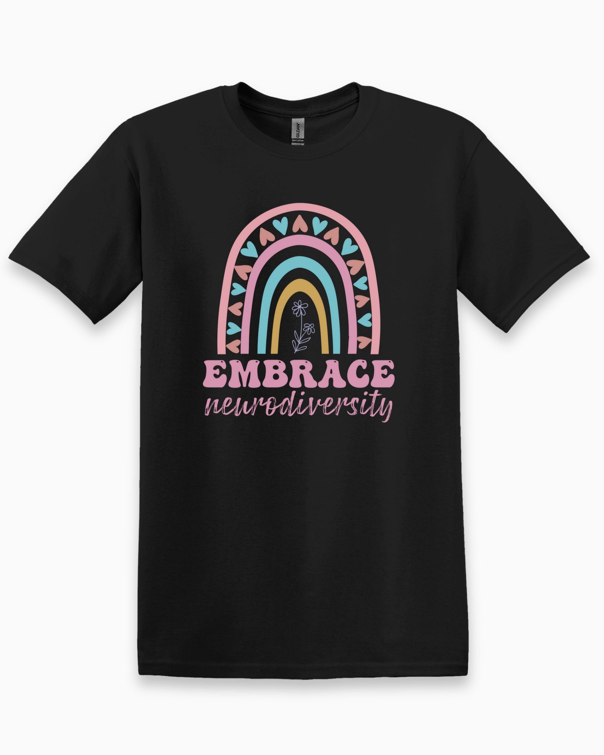Embrace Neurodiversity Tee-Black-Neurodiversity, ADHD & Autism Awareness & Acceptance T-Shirt by Daily Bloom