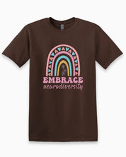 Embrace Neurodiversity Tee-Dark Chocolate-Neurodiversity, ADHD & Autism Awareness & Acceptance T-Shirt by Daily Bloom