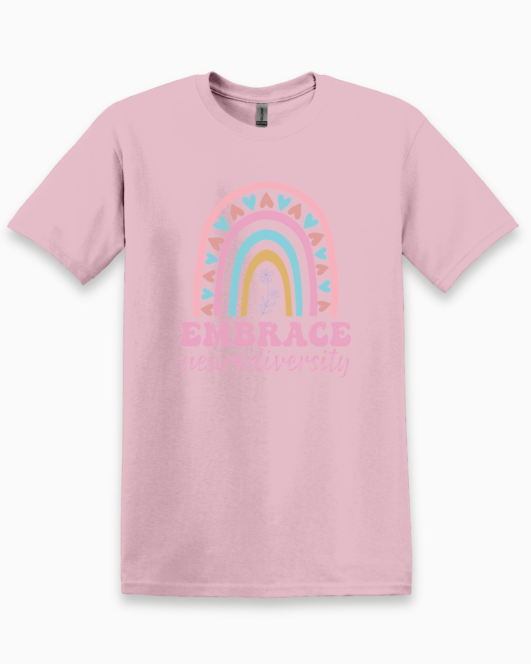 Embrace Neurodiversity Tee-Light Pink-Neurodiversity, ADHD & Autism Awareness & Acceptance T-Shirt by Daily Bloom