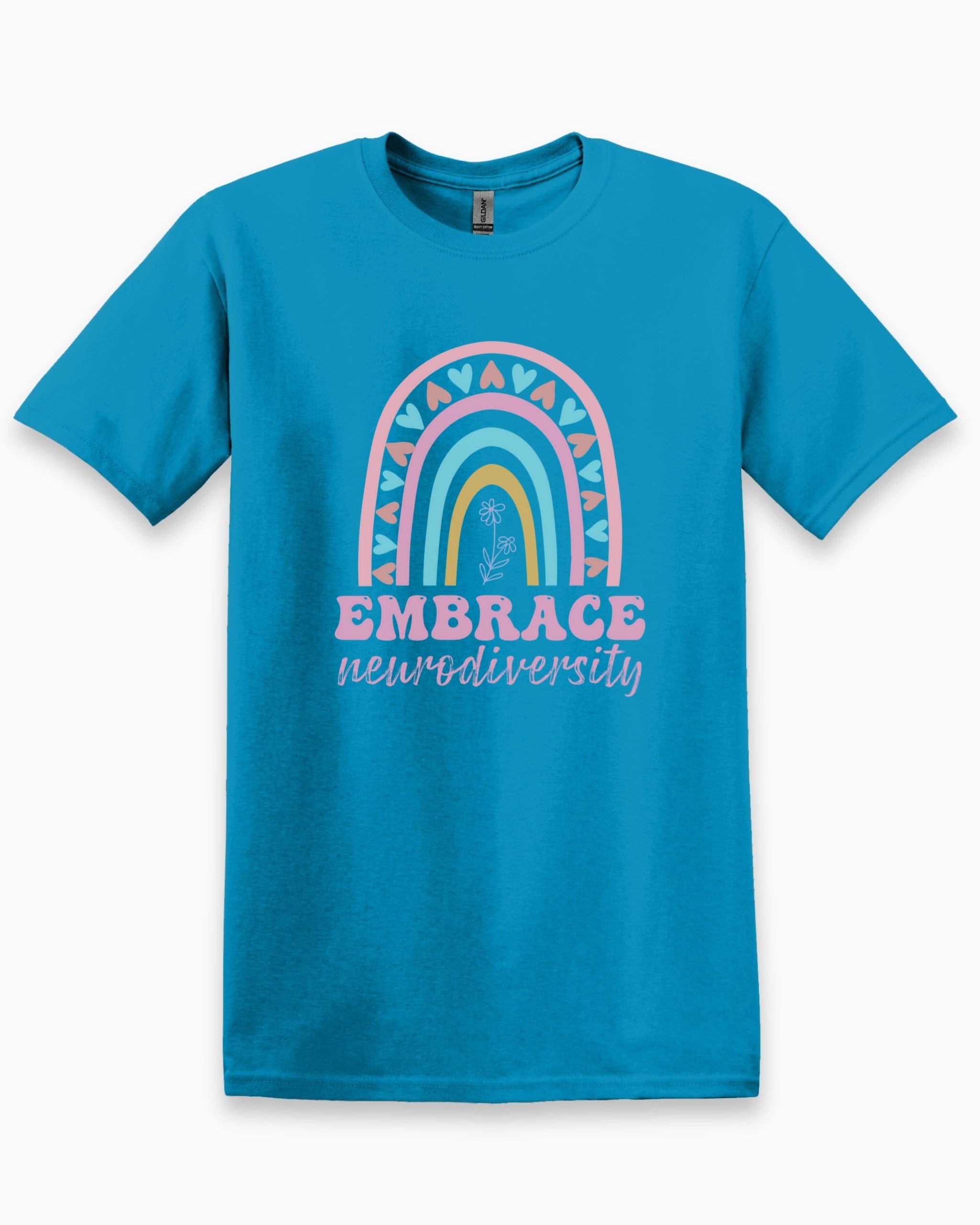 Embrace Neurodiversity Tee-Sapphire-Neurodiversity, ADHD & Autism Awareness & Acceptance T-Shirt by Daily Bloom