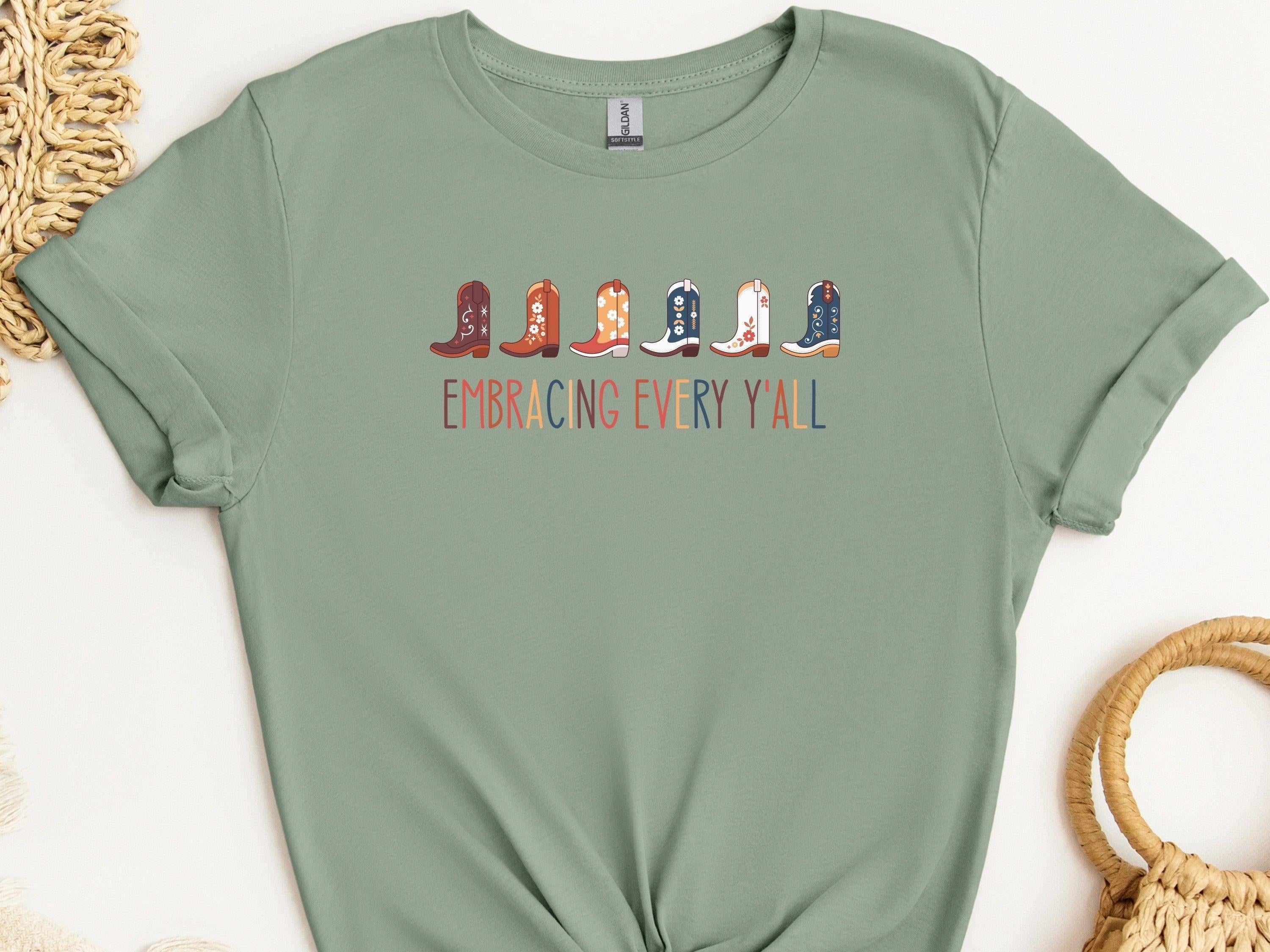 Embracing Every Y'all Tee-Sage-Neurodiversity, ADHD & Autism Awareness & Acceptance T-Shirt by Daily Bloom