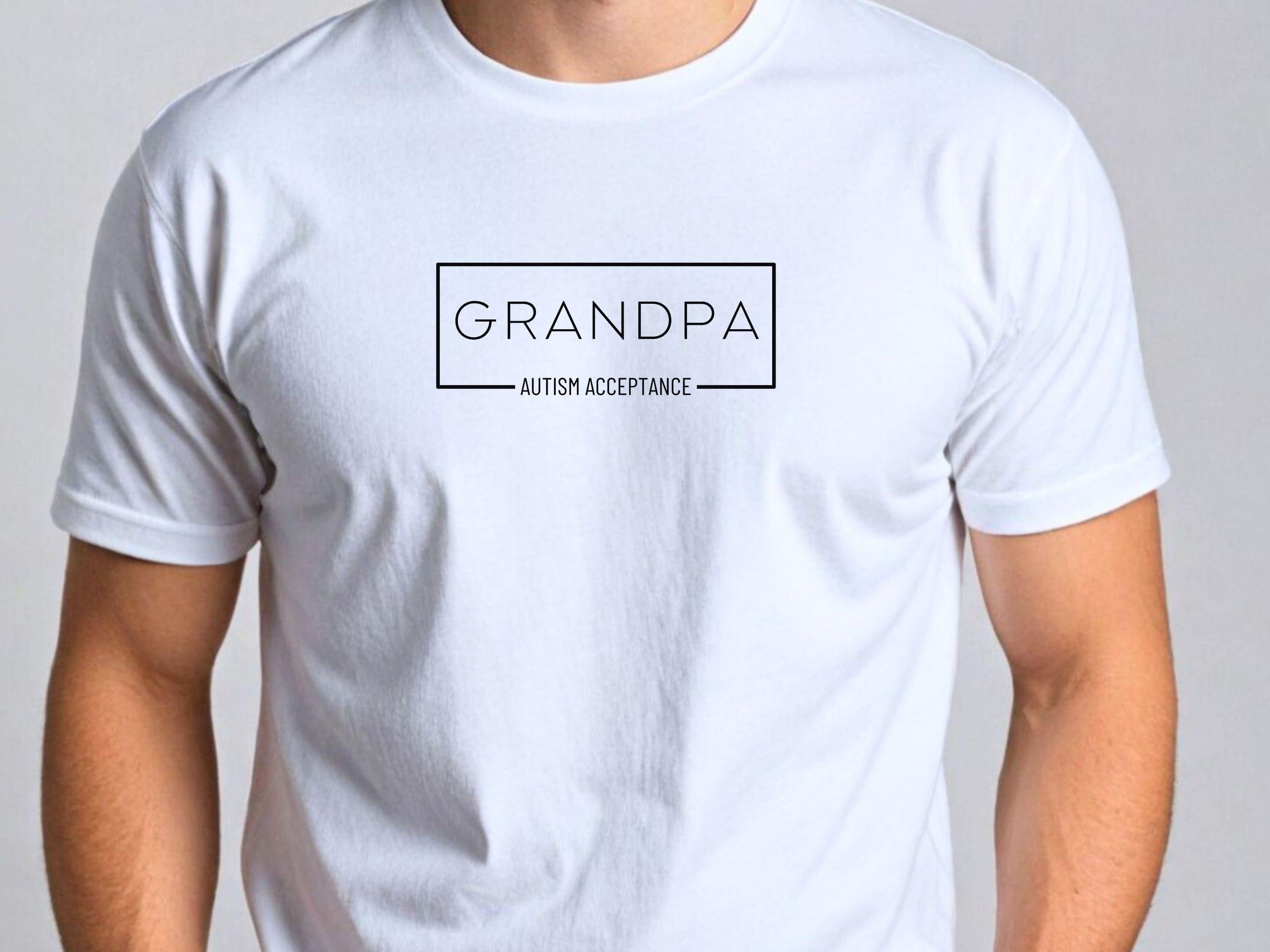 Grandpa Autism Acceptance Box Tee-Neurodiversity, ADHD & Autism Awareness & Acceptance T-Shirt by Daily Bloom