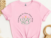 Growing In Our Own Way Tee-Light Pink-Neurodiversity, ADHD & Autism Awareness & Acceptance T-Shirt by Daily Bloom