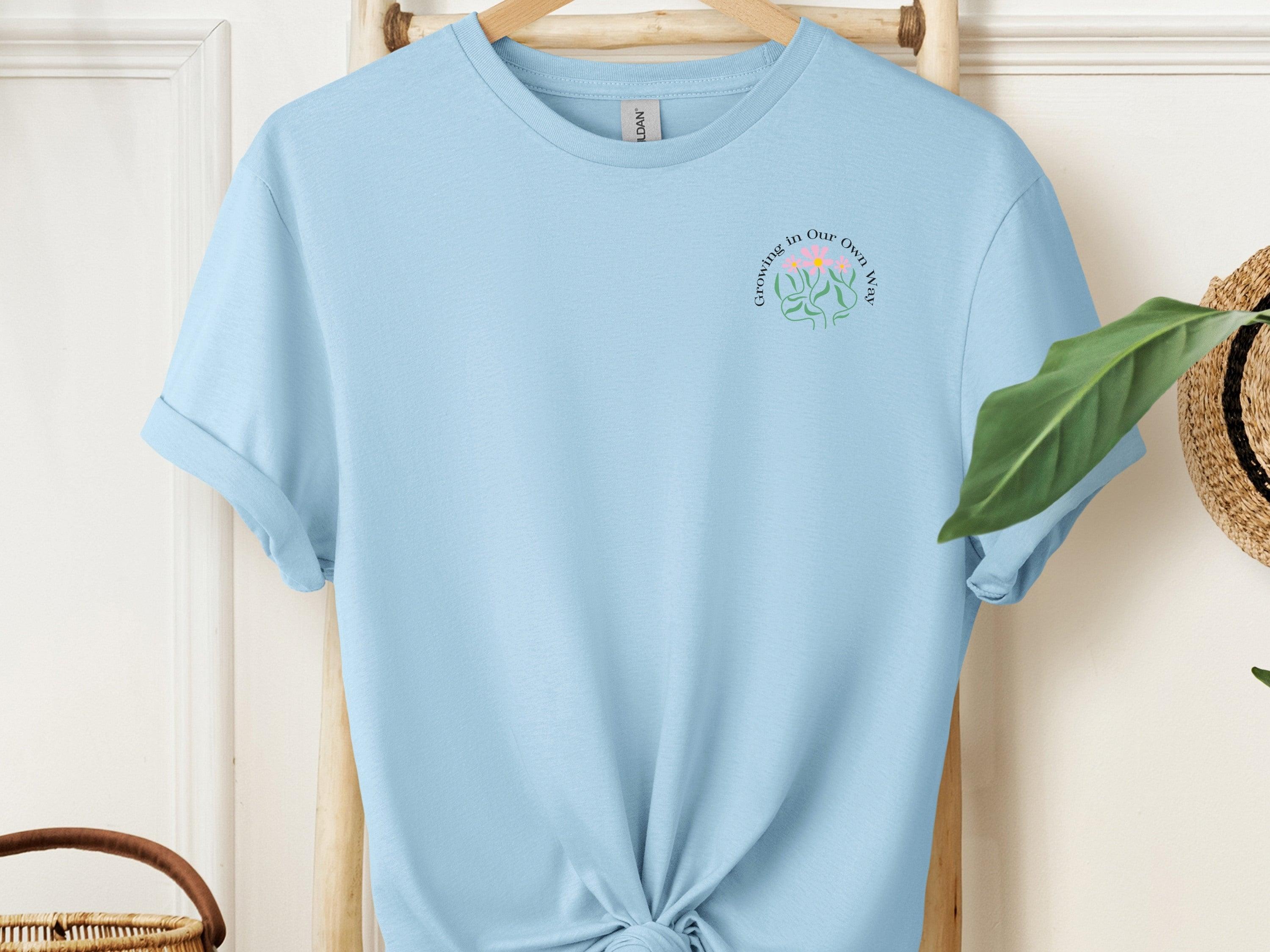  Back Print-Light Blue-Neurodiversity, ADHD & Autism Awareness & Acceptance T-Shirt by Daily Bloom