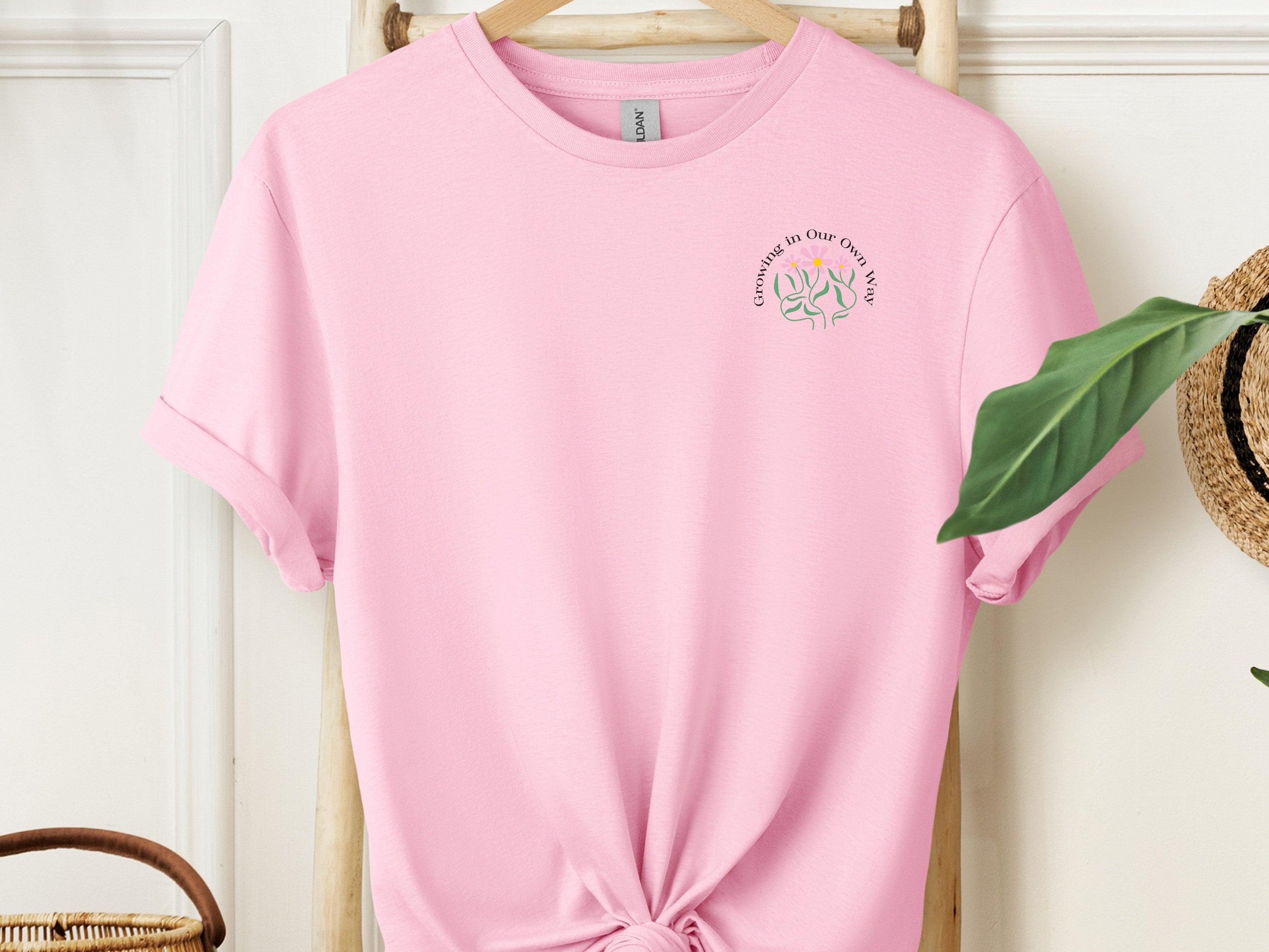  Back Print-Light Pink-Neurodiversity, ADHD & Autism Awareness & Acceptance T-Shirt by Daily Bloom
