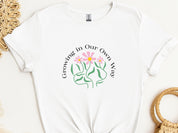 Growing In Our Own Way Tee-White-Neurodiversity, ADHD & Autism Awareness & Acceptance T-Shirt by Daily Bloom