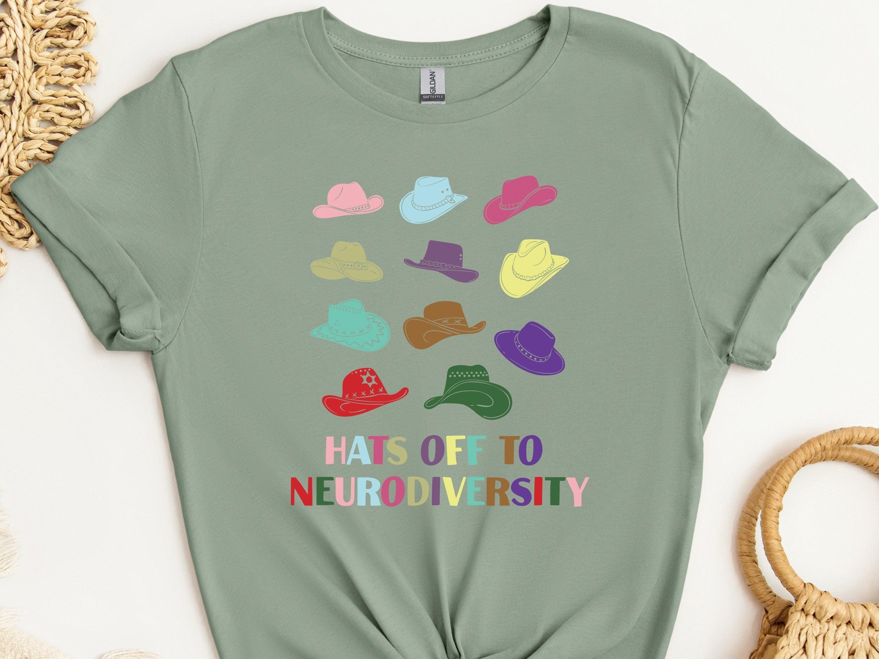 Hats Off to Neurodiversity Tee-Sage-Neurodiversity, ADHD & Autism Awareness & Acceptance T-Shirt by Daily Bloom