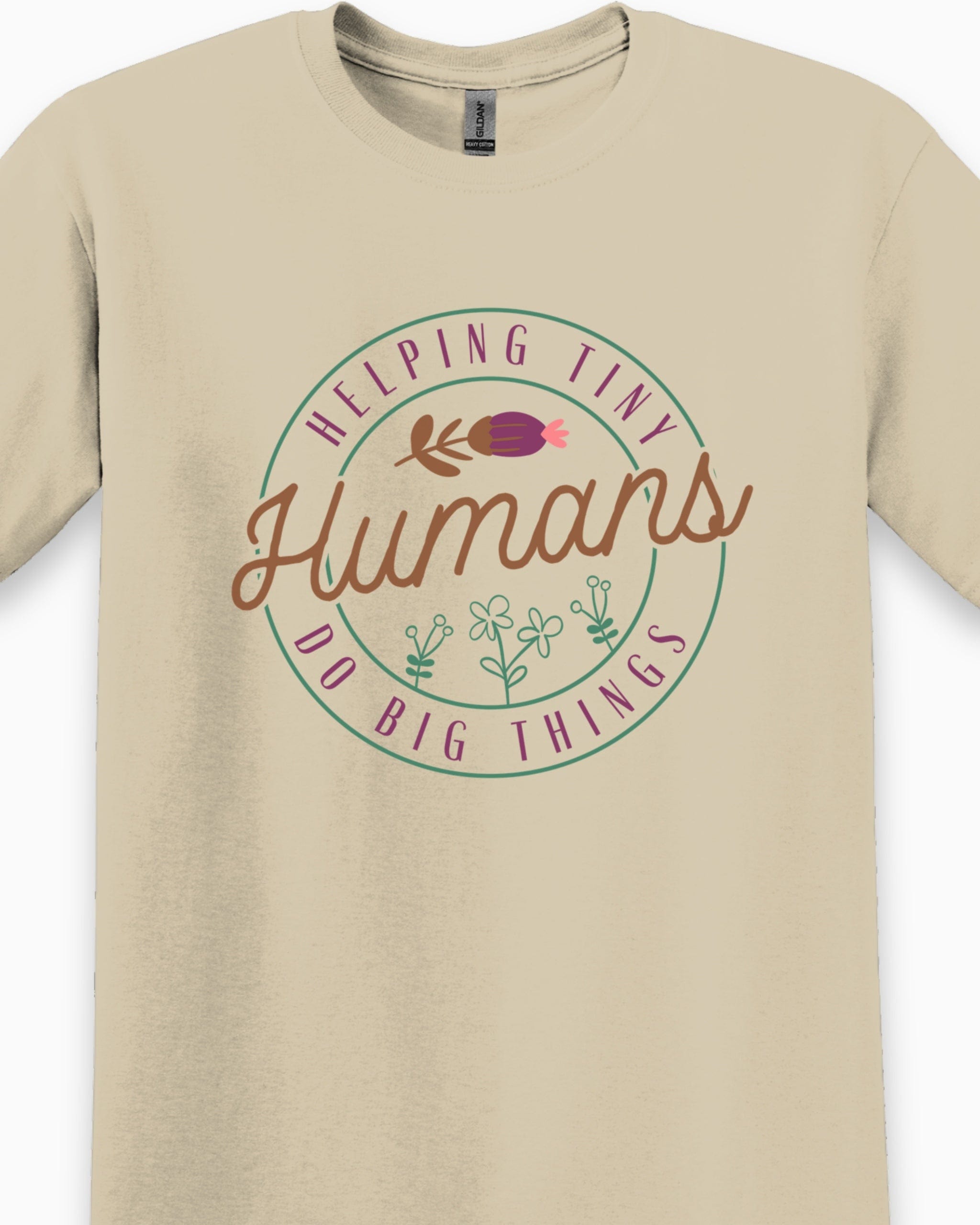 Helping Tiny Humans Do Big Things Tee-Neurodiversity, ADHD & Autism Awareness & Acceptance T-Shirt by Daily Bloom