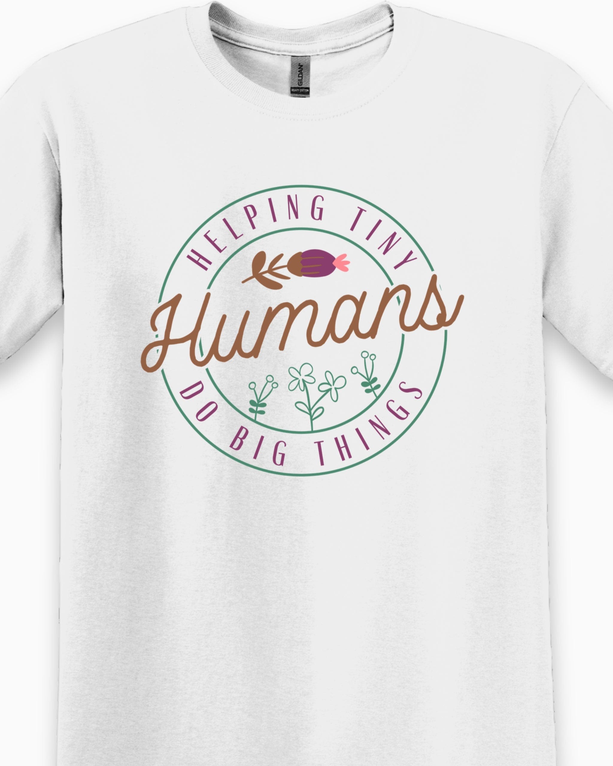 Helping Tiny Humans Do Big Things Tee-Neurodiversity, ADHD & Autism Awareness & Acceptance T-Shirt by Daily Bloom