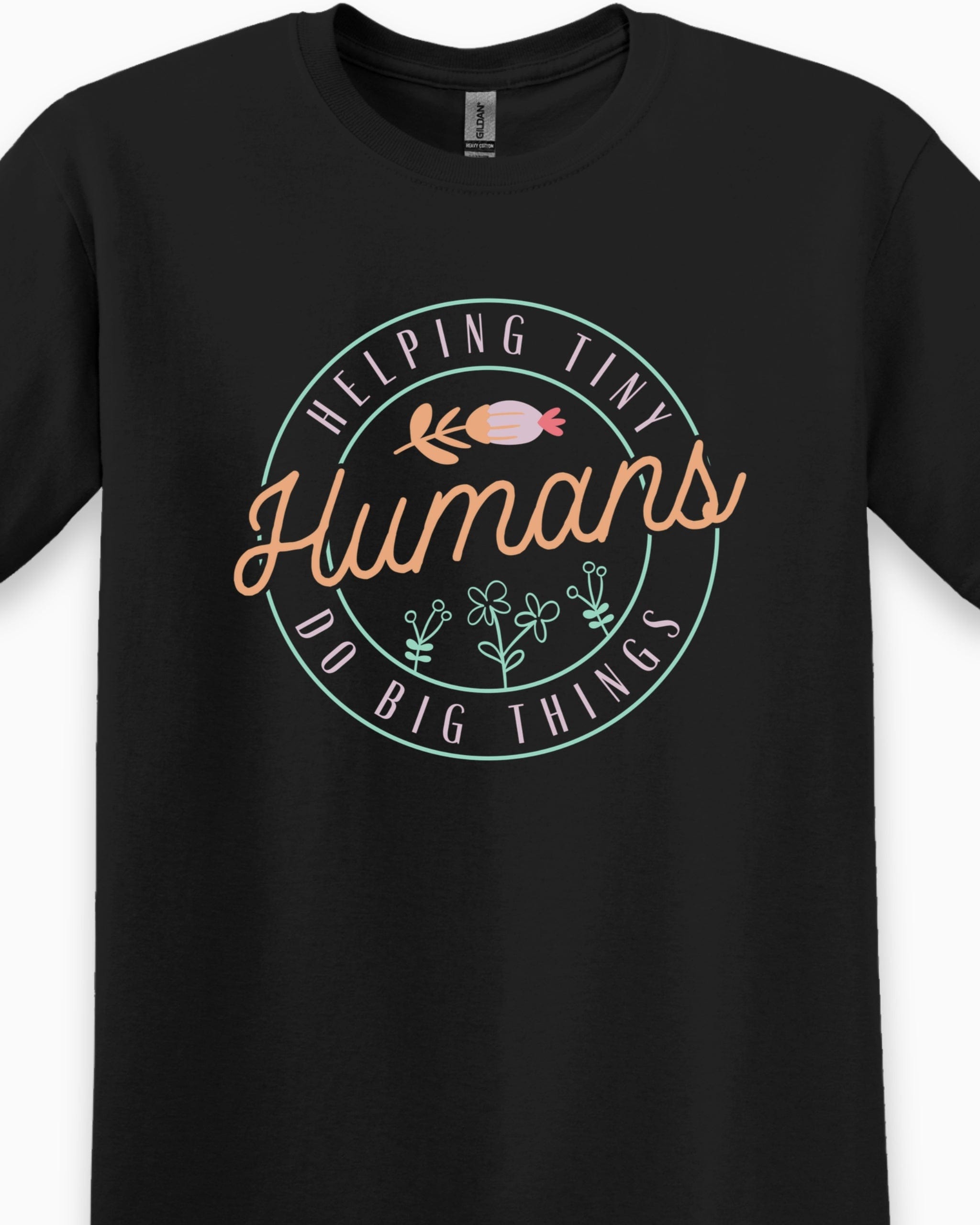 Helping Tiny Humans Do Big Things Tee-Neurodiversity, ADHD & Autism Awareness & Acceptance T-Shirt by Daily Bloom
