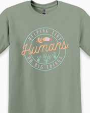 Helping Tiny Humans Do Big Things Tee-Neurodiversity, ADHD & Autism Awareness & Acceptance T-Shirt by Daily Bloom