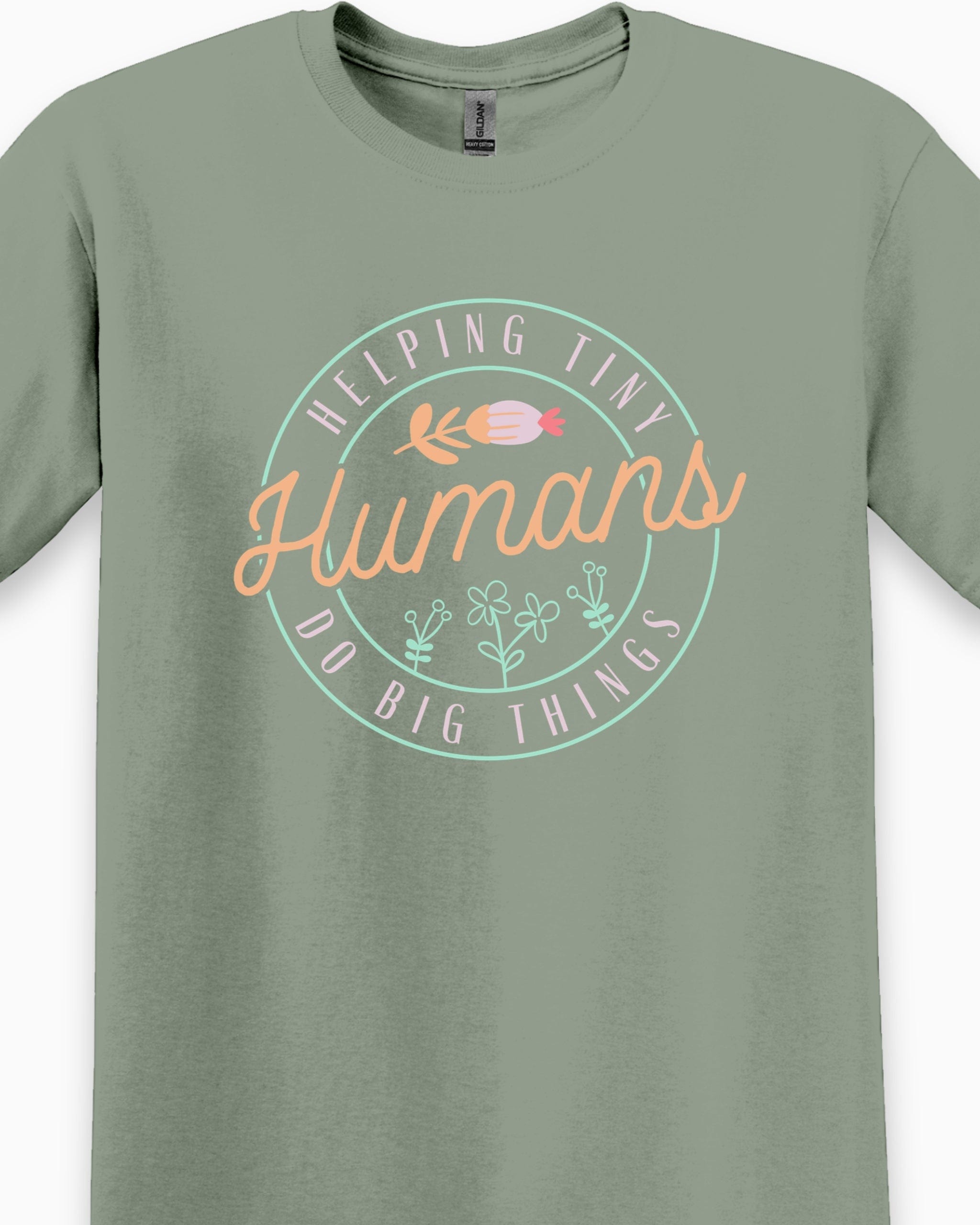 Helping Tiny Humans Do Big Things Tee-Neurodiversity, ADHD & Autism Awareness & Acceptance T-Shirt by Daily Bloom