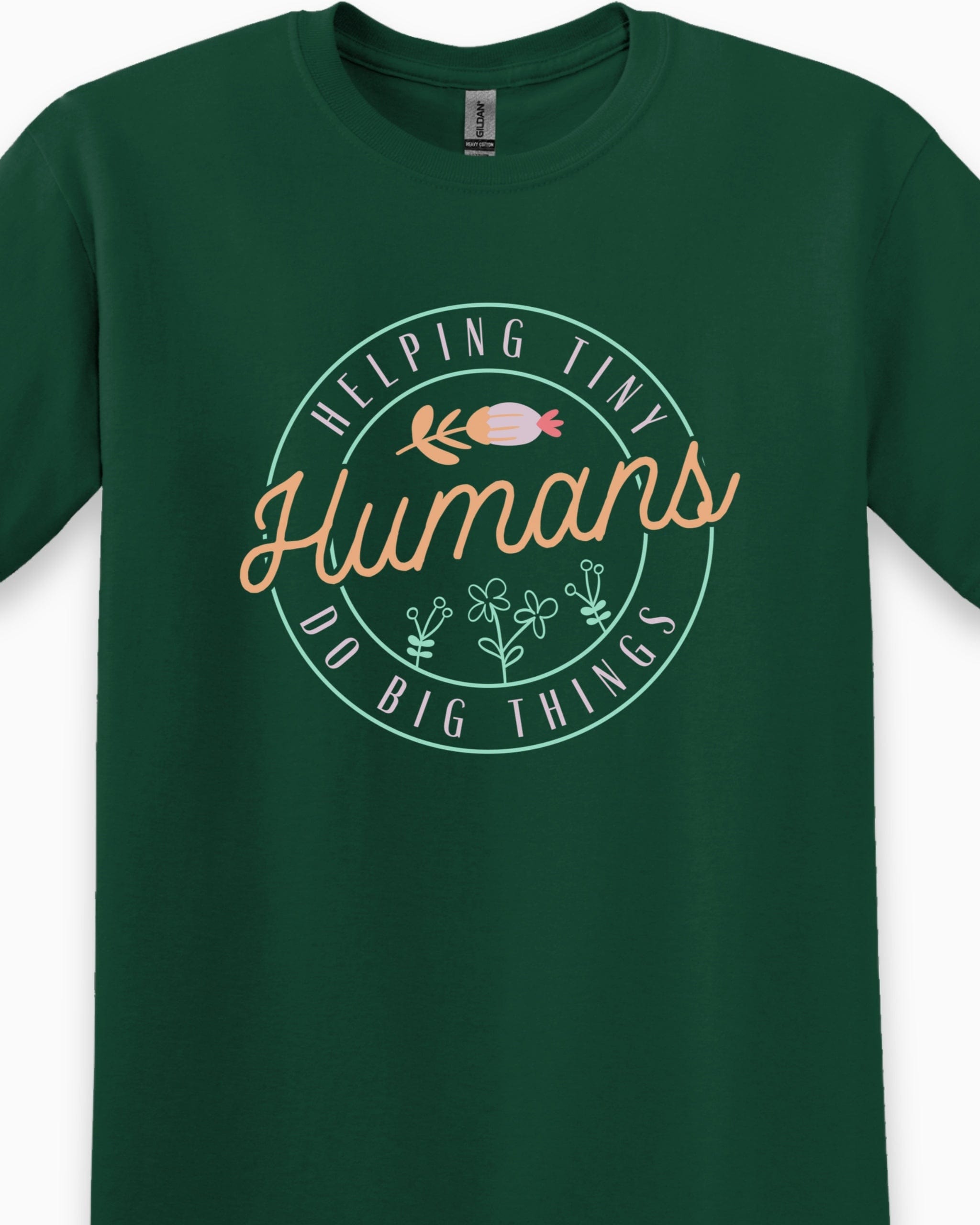 Helping Tiny Humans Do Big Things Tee-Neurodiversity, ADHD & Autism Awareness & Acceptance T-Shirt by Daily Bloom