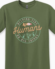 Helping Tiny Humans Do Big Things Tee-Neurodiversity, ADHD & Autism Awareness & Acceptance T-Shirt by Daily Bloom
