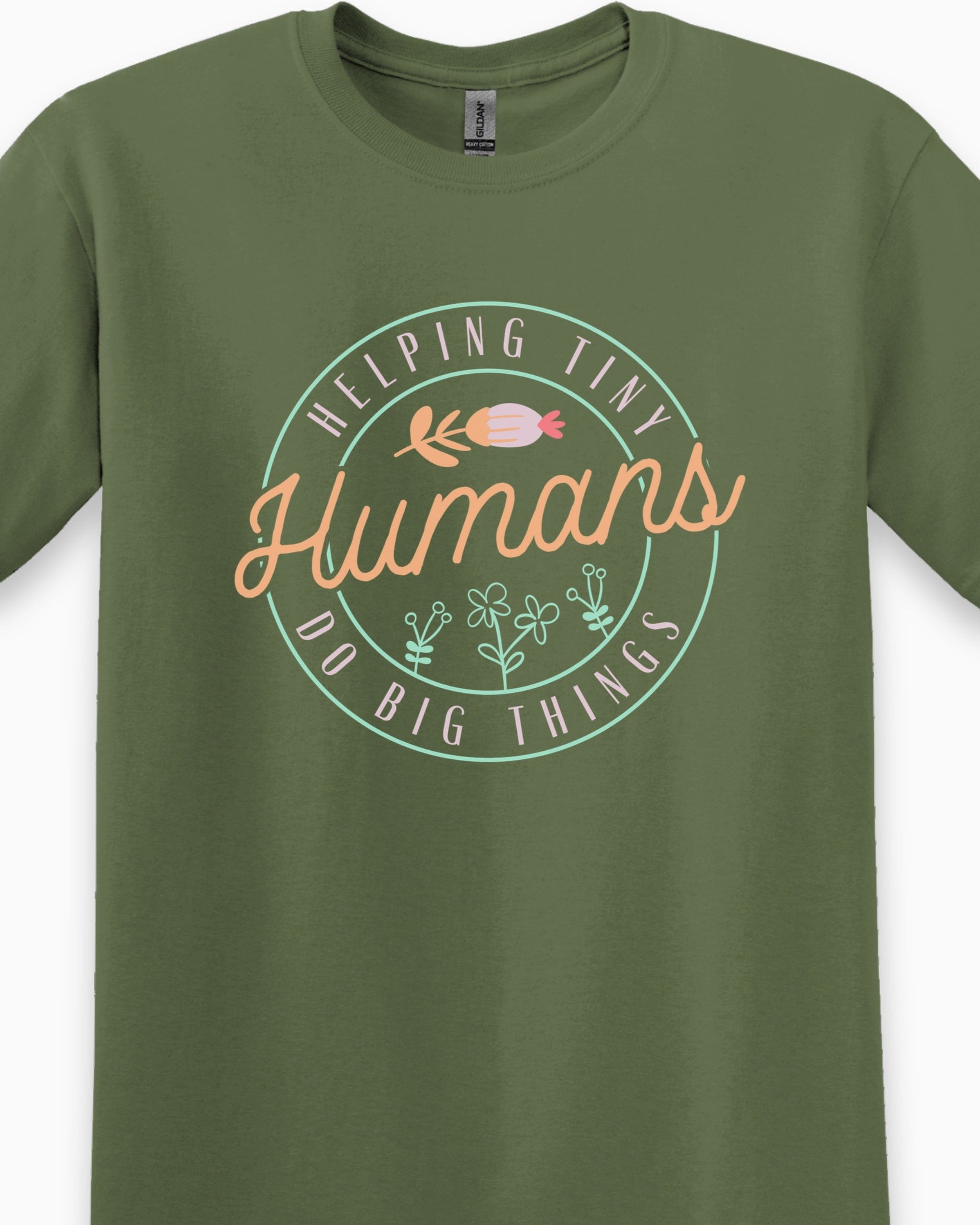 Helping Tiny Humans Do Big Things Tee-Neurodiversity, ADHD & Autism Awareness & Acceptance T-Shirt by Daily Bloom