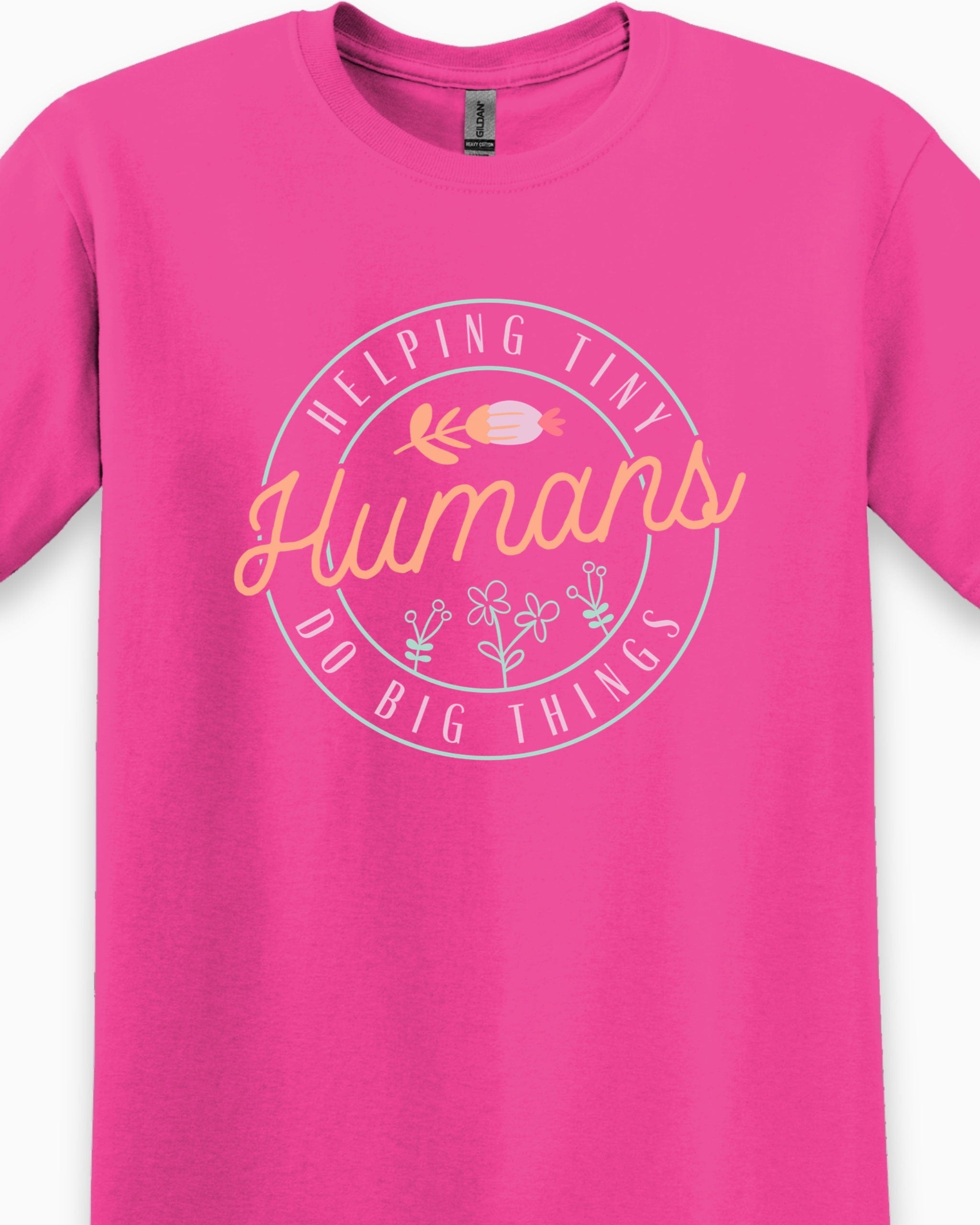 Helping Tiny Humans Do Big Things Tee-Neurodiversity, ADHD & Autism Awareness & Acceptance T-Shirt by Daily Bloom