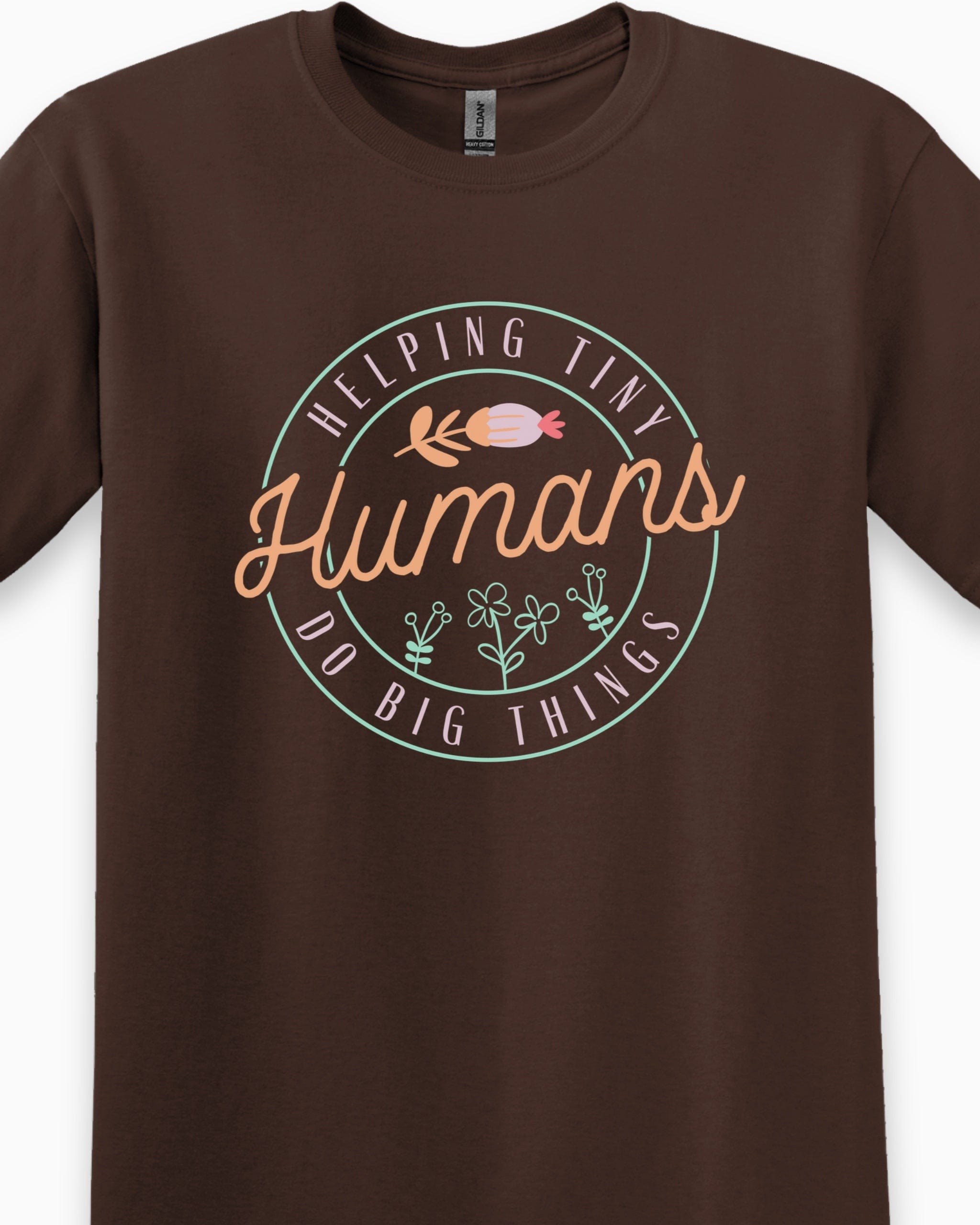 Helping Tiny Humans Do Big Things Tee-Neurodiversity, ADHD & Autism Awareness & Acceptance T-Shirt by Daily Bloom