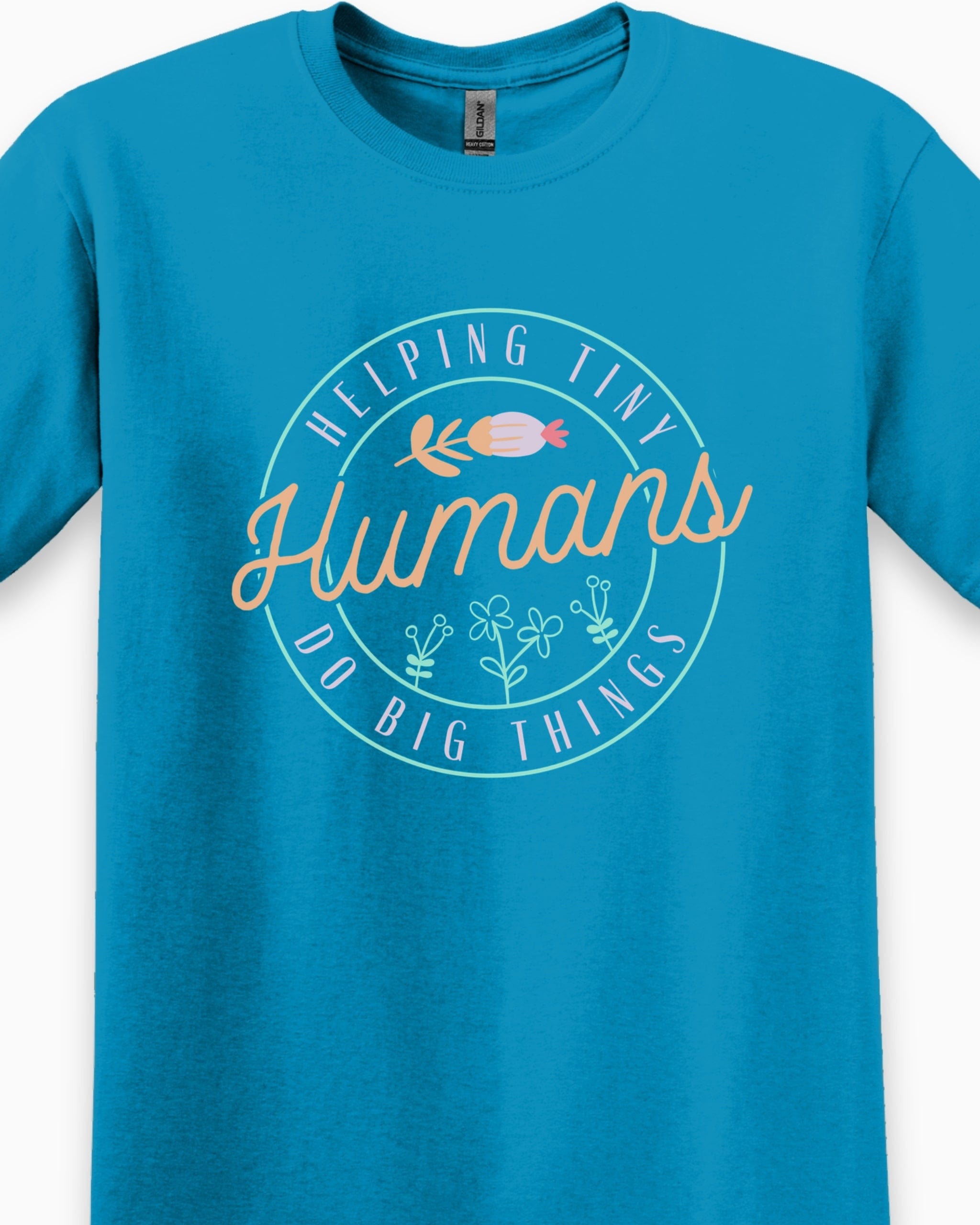 Helping Tiny Humans Do Big Things Tee-Neurodiversity, ADHD & Autism Awareness & Acceptance T-Shirt by Daily Bloom