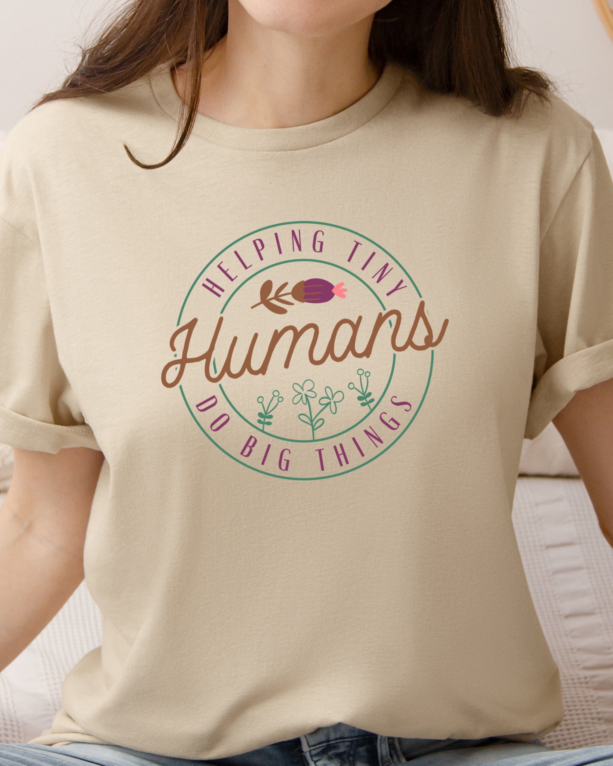 Helping Tiny Humans Do Big Things Tee-Neurodiversity, ADHD & Autism Awareness & Acceptance T-Shirt by Daily Bloom