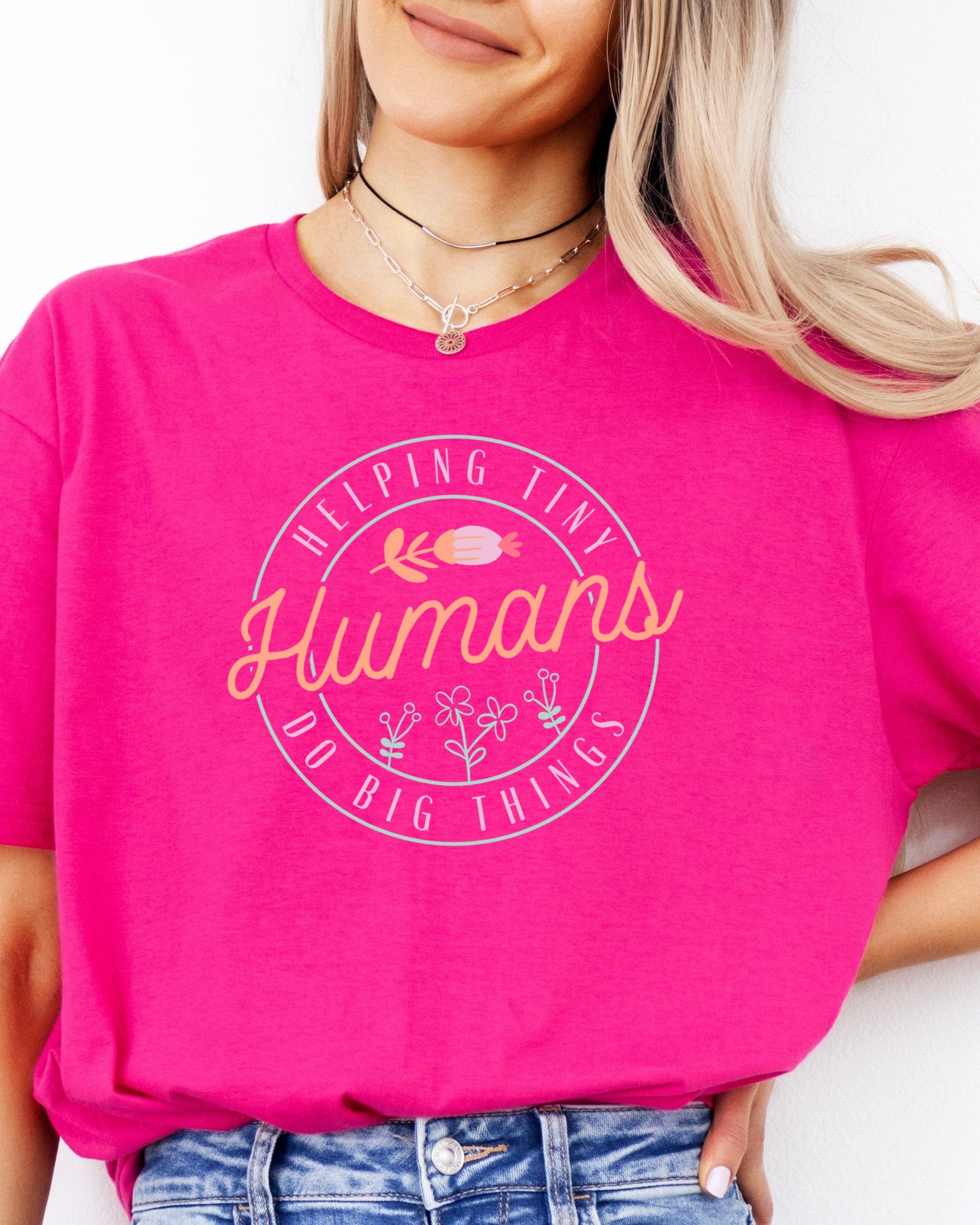 Helping Tiny Humans Do Big Things Tee-Neurodiversity, ADHD & Autism Awareness & Acceptance T-Shirt by Daily Bloom